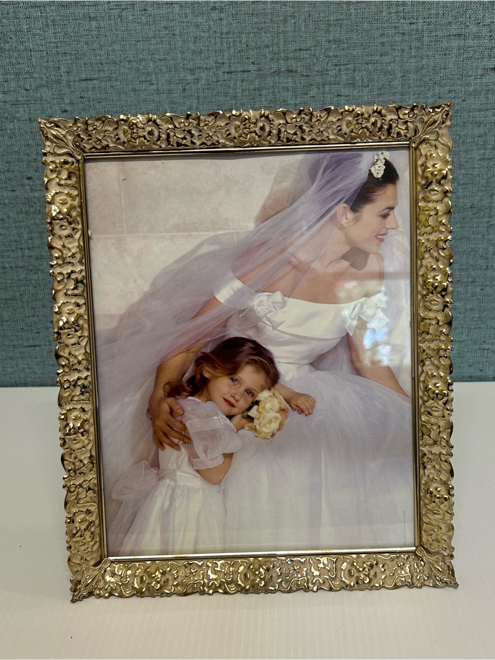 Vintage Hollywood Regency Gold Picture Frame 8x10 | Ornate Stamped Metal